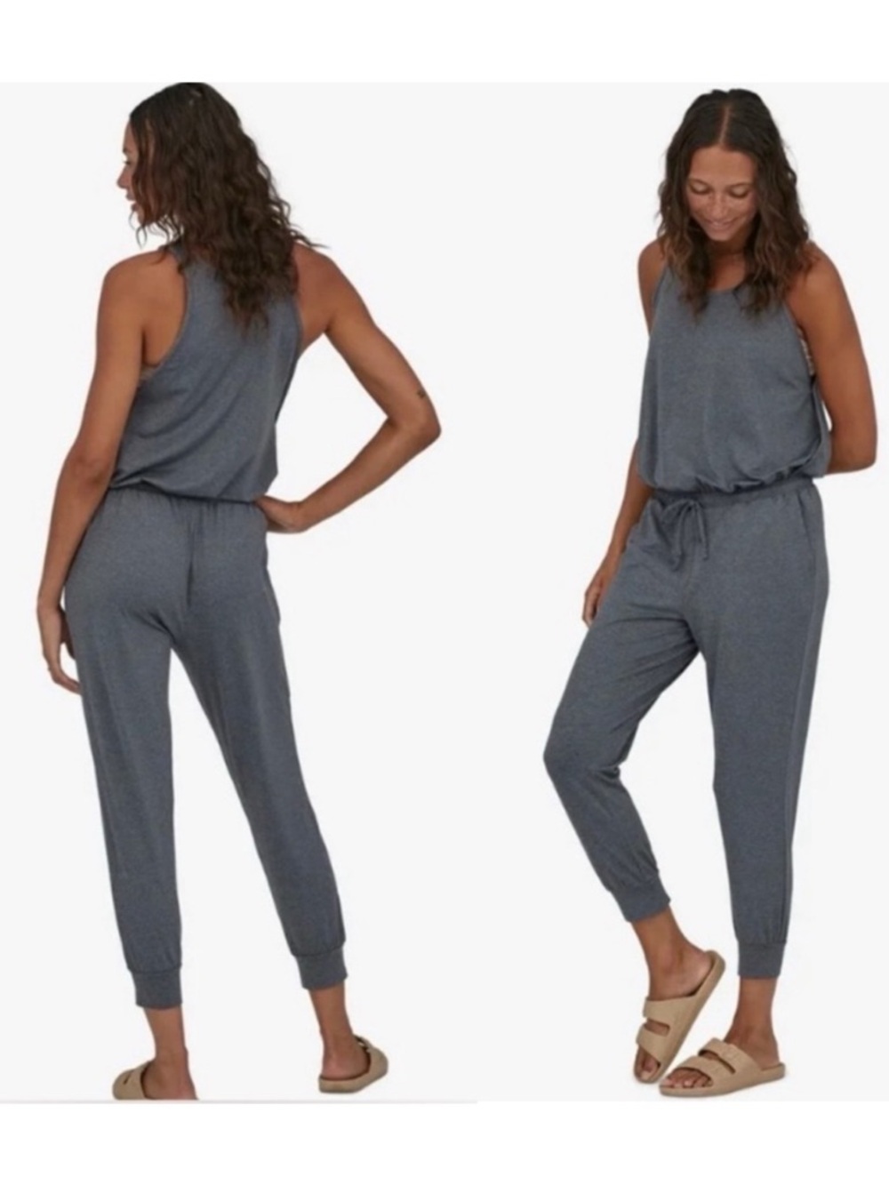 Patagonia Seabrook Heather Gray Sleeveless Drawstring Jumpsuit XS